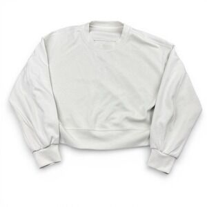 Lululemon Softstreme Perfectly Oversized Cropped Crew White Size 2 Athleisure